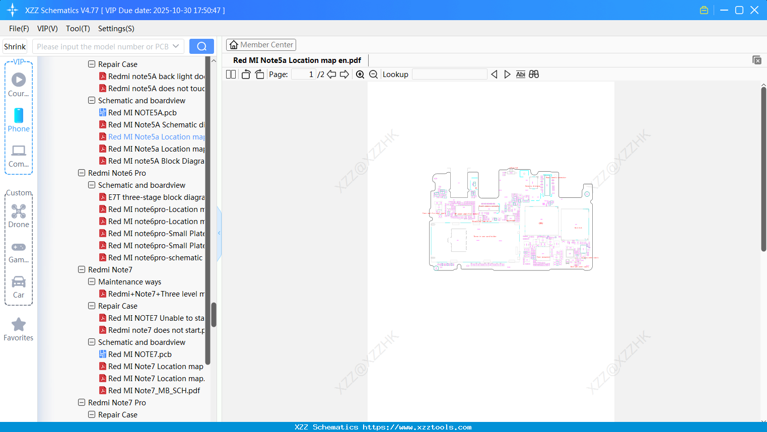Xiaomi Redmi Note5a Location Map En